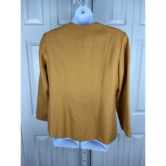 80s yellow and black colorblock blazer jacket Harvey Z Size 16 Preppy Classic - Picture 6 of 7